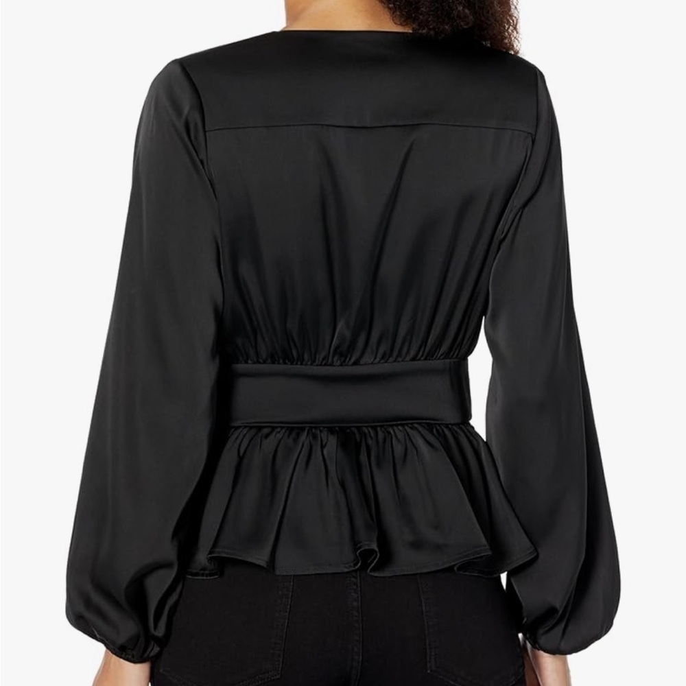 Guess Juley Satin Tie Front Blouse - Picture 12 of 12